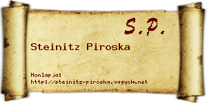 Steinitz Piroska névjegykártya